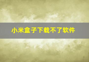 小米盒子下载不了软件