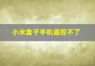 小米盒子手机遥控不了