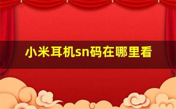 小米耳机sn码在哪里看