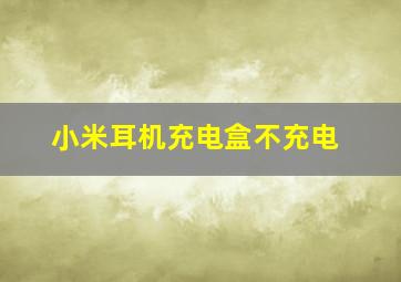 小米耳机充电盒不充电