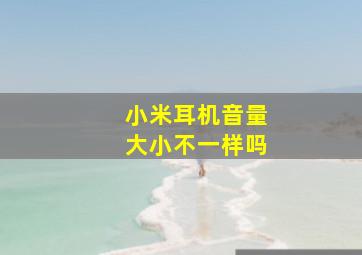 小米耳机音量大小不一样吗