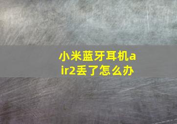 小米蓝牙耳机air2丢了怎么办