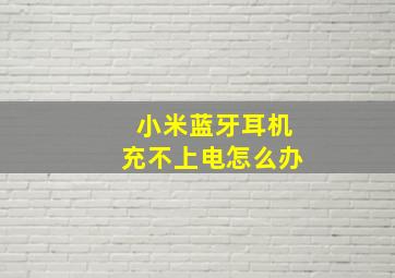 小米蓝牙耳机充不上电怎么办