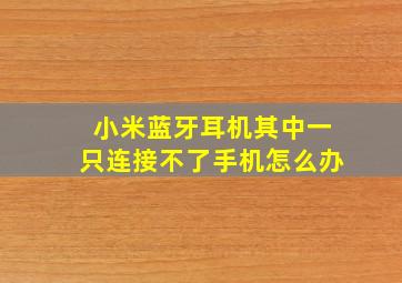 小米蓝牙耳机其中一只连接不了手机怎么办