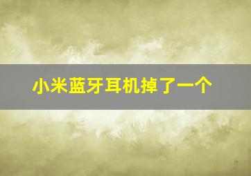 小米蓝牙耳机掉了一个