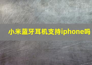 小米蓝牙耳机支持iphone吗