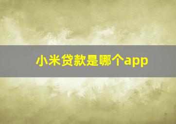 小米贷款是哪个app