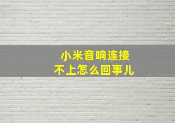 小米音响连接不上怎么回事儿