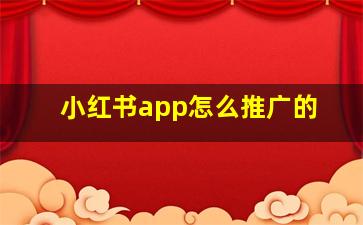 小红书app怎么推广的