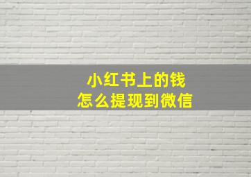 小红书上的钱怎么提现到微信