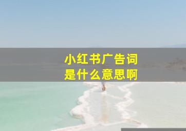 小红书广告词是什么意思啊