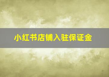 小红书店铺入驻保证金