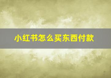 小红书怎么买东西付款