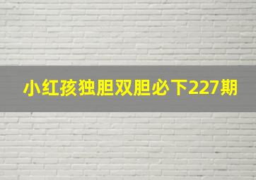 小红孩独胆双胆必下227期