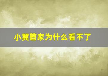 小翼管家为什么看不了