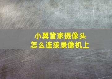 小翼管家摄像头怎么连接录像机上