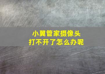 小翼管家摄像头打不开了怎么办呢