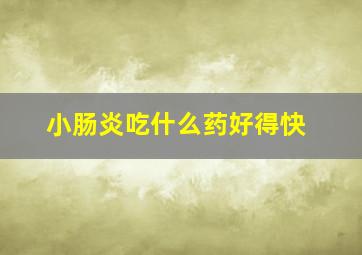 小肠炎吃什么药好得快