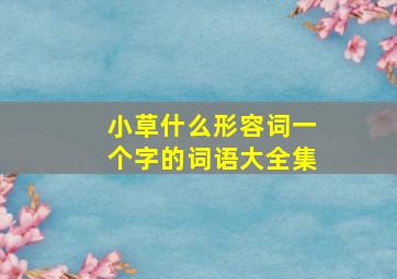 小草什么形容词一个字的词语大全集