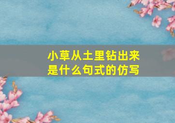 小草从土里钻出来是什么句式的仿写