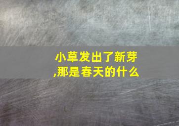 小草发出了新芽,那是春天的什么