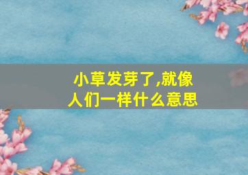 小草发芽了,就像人们一样什么意思