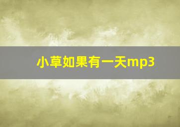 小草如果有一天mp3