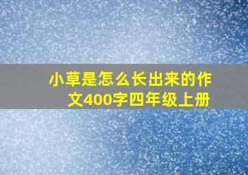 小草是怎么长出来的作文400字四年级上册