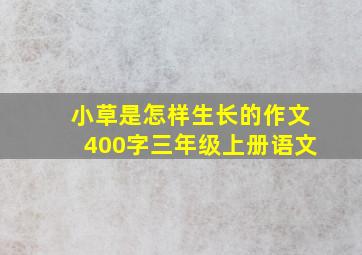 小草是怎样生长的作文400字三年级上册语文