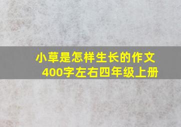 小草是怎样生长的作文400字左右四年级上册