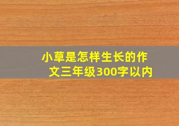 小草是怎样生长的作文三年级300字以内