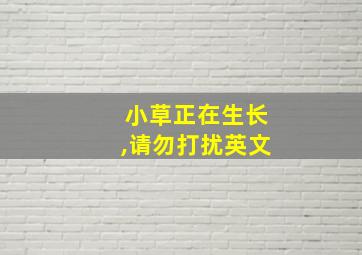 小草正在生长,请勿打扰英文