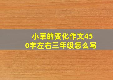 小草的变化作文450字左右三年级怎么写