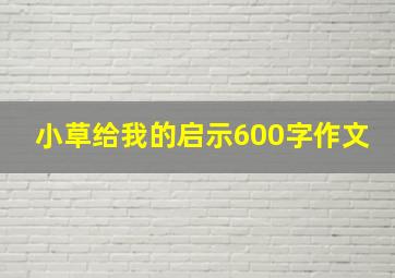 小草给我的启示600字作文