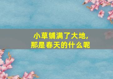 小草铺满了大地,那是春天的什么呢