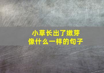 小草长出了嫩芽像什么一样的句子