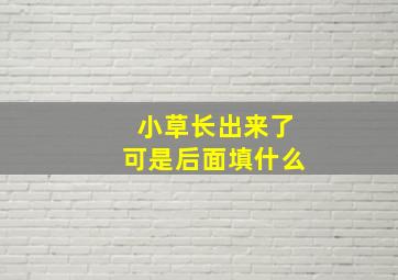 小草长出来了可是后面填什么