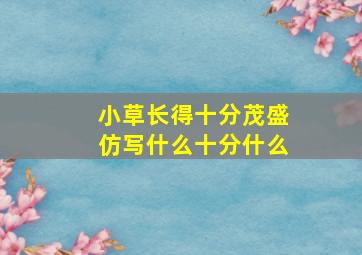 小草长得十分茂盛仿写什么十分什么