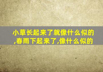 小草长起来了就像什么似的,春雨下起来了,像什么似的