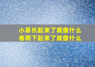 小草长起来了就像什么春雨下起来了就像什么