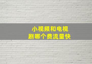 小视频和电视剧哪个费流量快