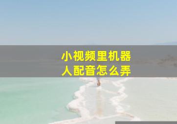 小视频里机器人配音怎么弄