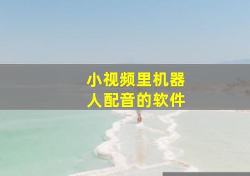 小视频里机器人配音的软件