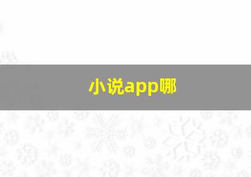 小说app哪