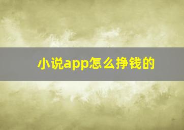 小说app怎么挣钱的