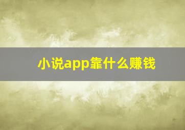 小说app靠什么赚钱