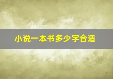 小说一本书多少字合适