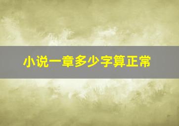 小说一章多少字算正常