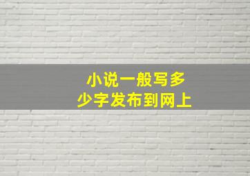 小说一般写多少字发布到网上