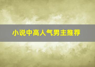 小说中高人气男主推荐